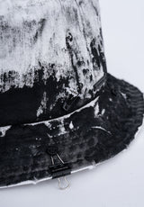 BBD Smoke Painted Custom Denim Bucket Hat (White)
