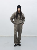 stitch v-neck sweat hood t-shirts