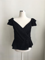 Dining wrap frill blouse