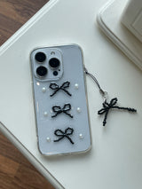 [made] Pearl Ribbon Ballet Core Glitter Resin Cell Phone Case