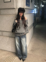 ヒンズブラッシュドウォッシングデニムワイドパンツ