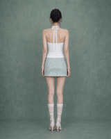 Knotted Satin Mini Skirt #Ook(玉)