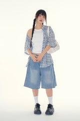 Fray check short sleeve shirt