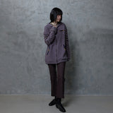 SLASHED CHECK HOODIE: PURPLE