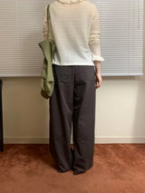 Belted cotton pants
