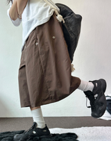 ハイクオリティ💜スナップナイロンバミューダパンツ 💚🤍🤎🖤6カラー