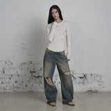 C 90S LINE BASIC LONG SLEEVE T-SHIRT_BEIGE