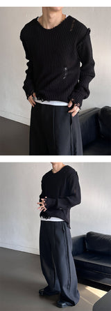 [Unisex] ワイドオーバーフレアスラックス(2color)