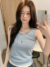 KJ Rib Basic Round Sleeveless (8color)