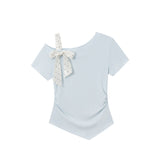 Arielle Bow Strap Ruched Top