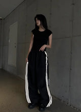 Silver Edge Line Wide-Leg Pants