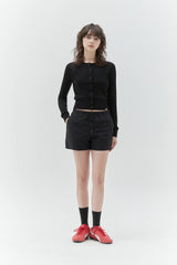 KIRSH PLAIN SEE THROUGH CROP CARDIGAN - BLACK       