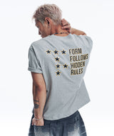 スターレタリングクロップドTシャツ - グレー