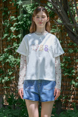 ビンテージアップリケTシャツ