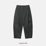 コーデュロイハーフエラスティックカーブドパンツ (4 Colors)