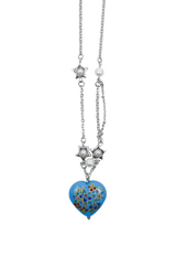 Flower love star necklace (Clear/Blue)