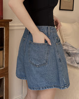 Warner Pintuck Denim Shorts