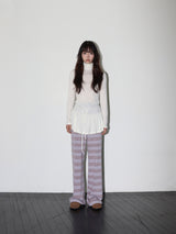 STRIPE KNIT PANTS (PURPLE)