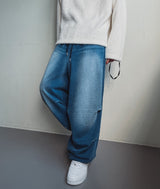 マキシバンディングワイドデニムパンツ