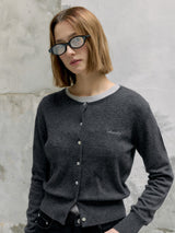 BASIC ROUND CARDIGAN CHARCOAL