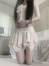 マロン レース アンバル スカート (ivory)