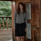 Openwork Collar Wool Knit_Grey
