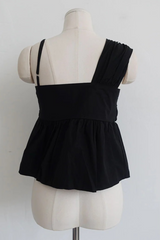 CROSS-WRAP PEPLUM BUSTIER TOP (3COLORS!)