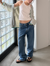 regular fit denim pants