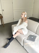 フードダメージジップアップミニワンピース（2カラー）