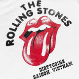 DC x The Rolling Stones Vintage Tongue Fitted Baby Tee White