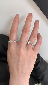 Star piercing open ring SET