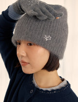 HAIRY KNIT BEANIE (GRAY)