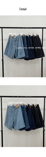 [S/S] ピンタックデニムショートパンツ（5色）