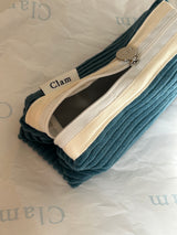 Clam ラウンドペンケース _ コーデュロイオーシャンブルー