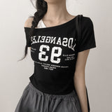 Hip-Style Outfit💫 LA 93 One-Shoulder Short Sleeve (3 colors)
