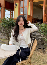 PL Embossing Crop Knit Cardigan (4color)