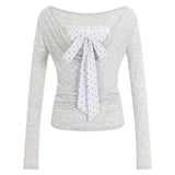 Yuna Dot Scarf Ruched T-shirt