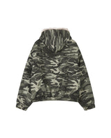 Night camo raccoon fur hood padding