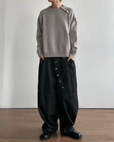 Obi Button Denim Pants