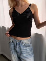 Dot v neck sleeveless(4color)