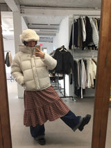 ウェロンハイネックフーデッドパディング (2color)