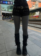Steel Stud Shorts Belt Set