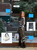 Star Stripe Off-Shoulder Long Sleeve Knitwear