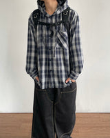 P.O Checked Hooded Shirt