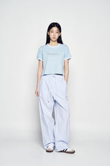 25SS スネークイニシャルリンガークロップ半袖Tシャツ スカイブルー