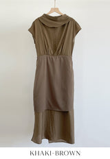 26SS★ Forven Hanek Wrinkle Banding Wrap Long One Piece