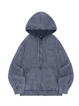 Pigment-Washing-Knit-Hooded-Zip-Up - 2COLOR