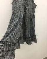 Backless plaid one-piece (2color)