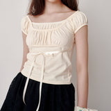Eyelet Layered T-shirt (Yellow)