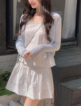 #Viscose Rib Crop V-neck Cardigan (6color)